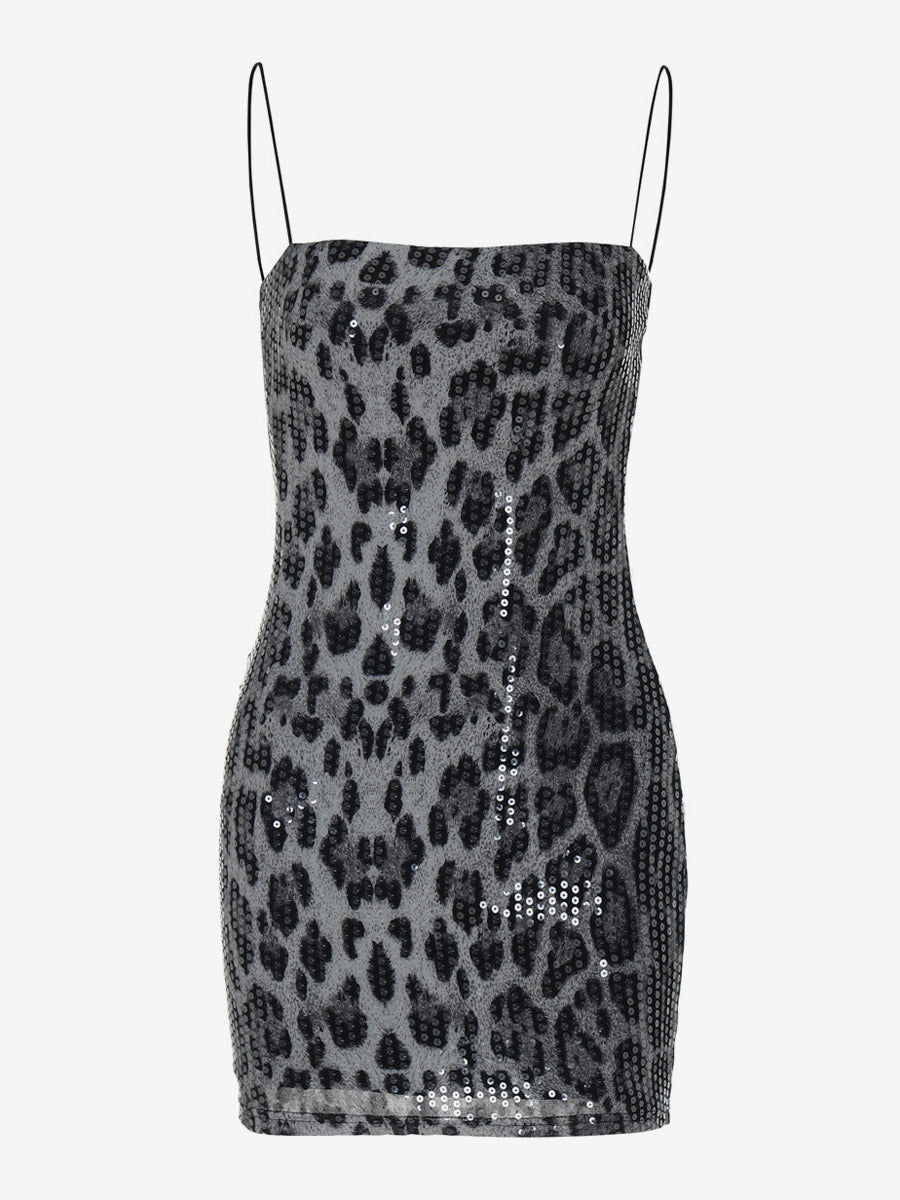 Night Out Dresses Leopard Leopard Print Sleeveless Straps Neck Summer Dress