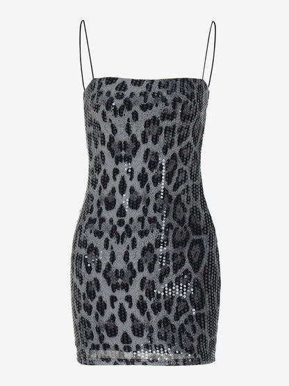 Night Out Dresses Leopard Leopard Print Sleeveless Straps Neck Summer Dress