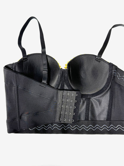 Corset Tops Black Gold Sexy Sleeveless Straps Neck Slim Fit Rivets Tops