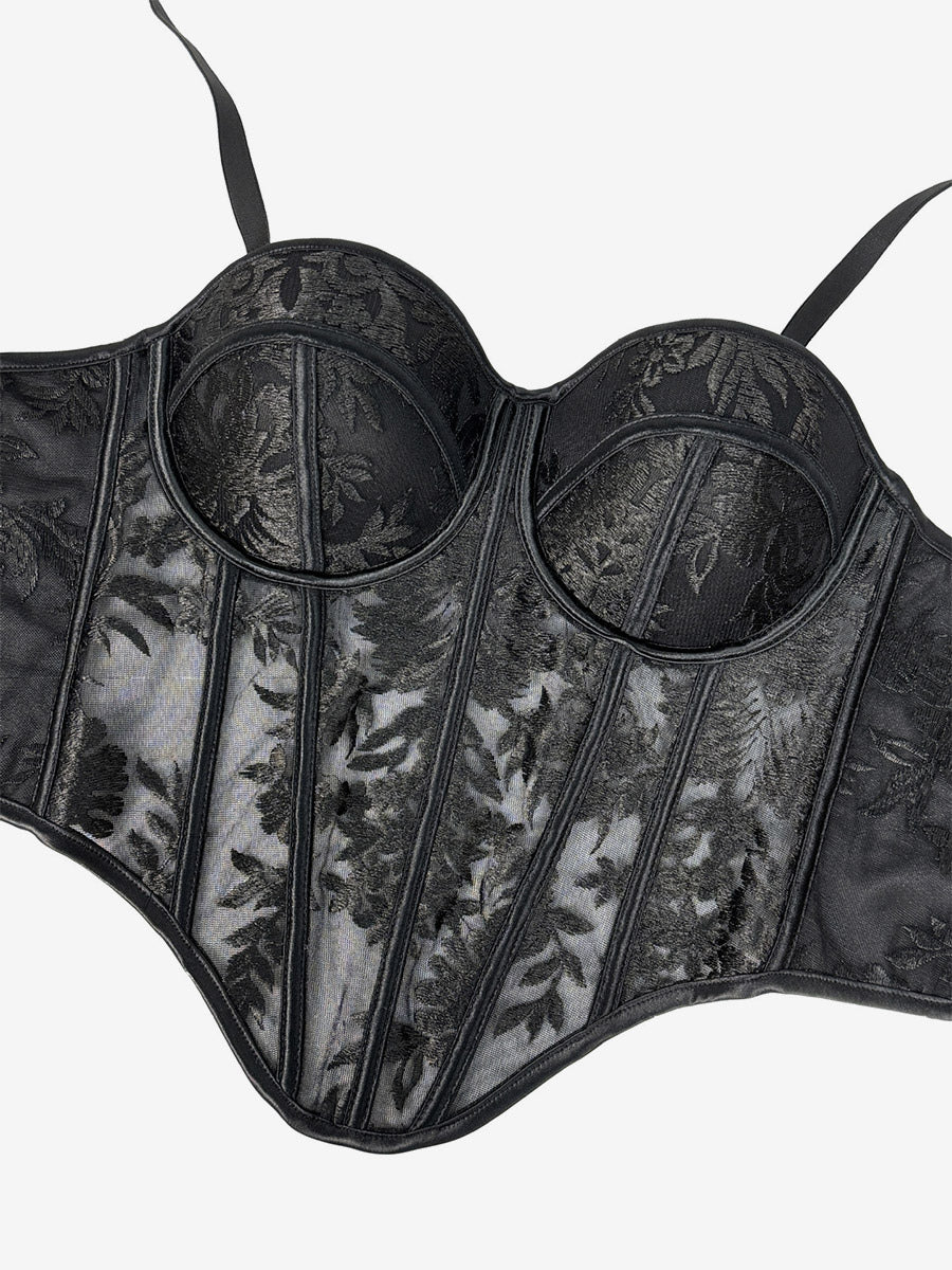 Corset Tops Black Sexy Sleeveless Straps Neck Slim Fit Tops