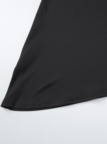 Date Night Dresses Mini Long Sleeves Two-Tone Off-The-Shoulder Chic Black Dress