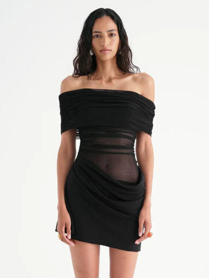 Party Dress Dresses Mini Green Strapless Pleated Sleeveless Semi Formal Dress