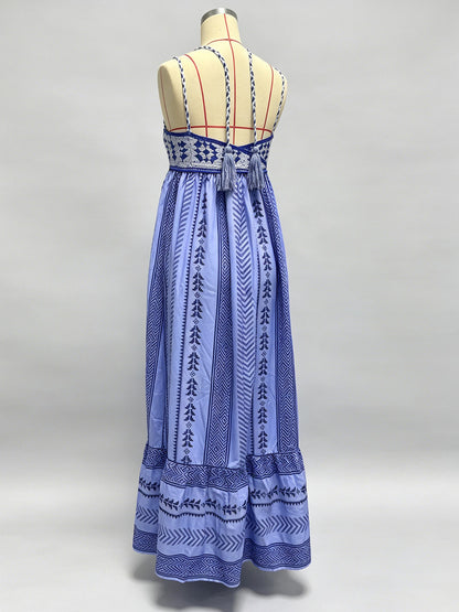 Vacation Dresses Open Shoulder Knitted Sleeveless Patchwork Straps Neck Chic Peach Dress