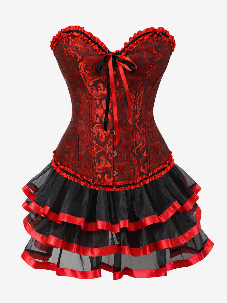 Night Out Dresses Corsets Burgundy Sleeveless Strapless Backless Summer Dress
