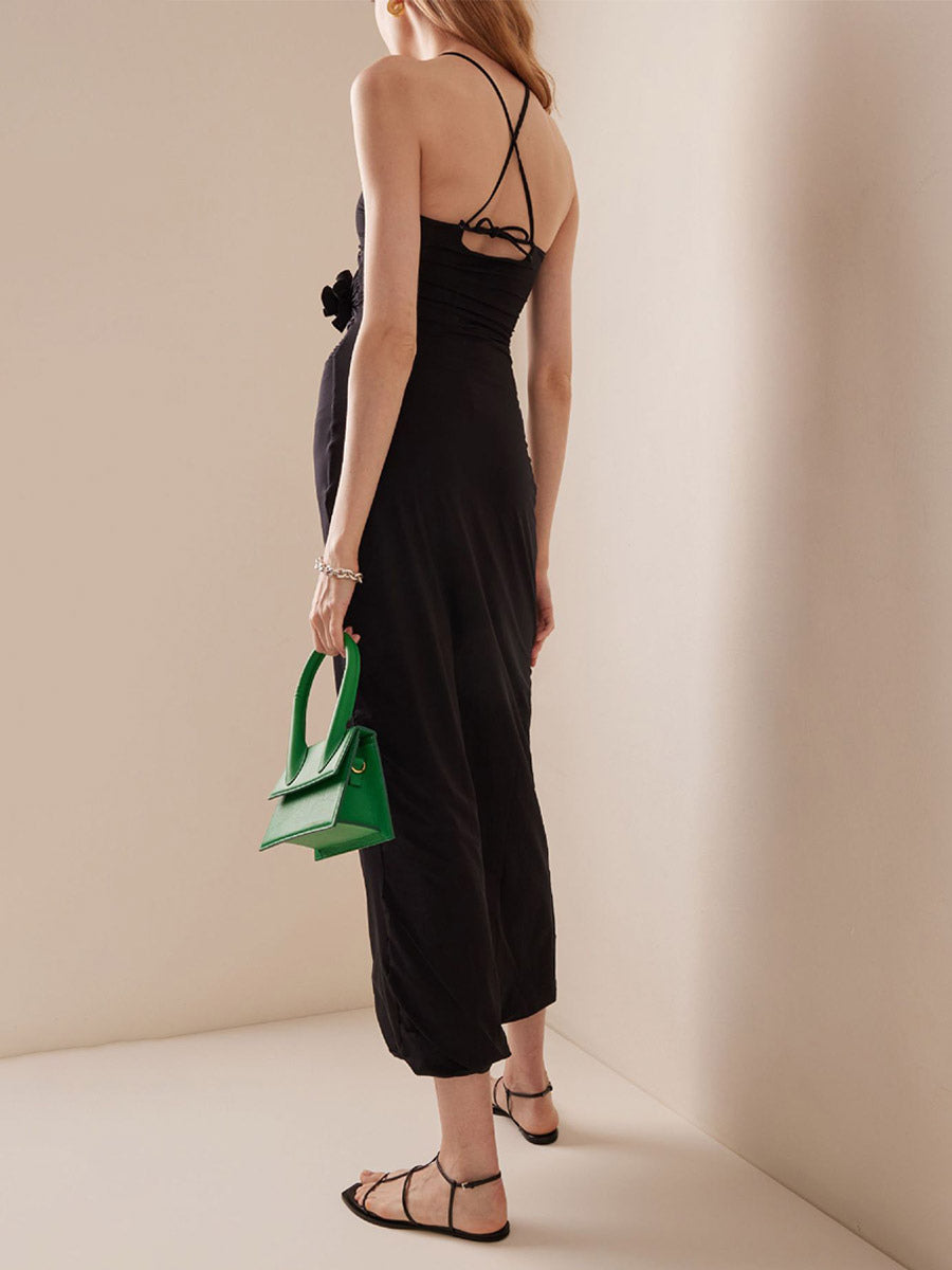 Party Dress Maxi Black Strapless Lace Up Sleeveless Backless Casual Semi Formal Dress