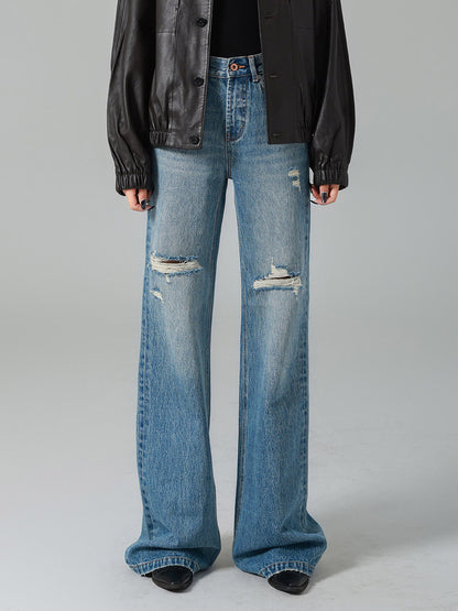 Jeans Women's Bottoms For Woman Casual Raised Waist Jeans
