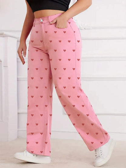 Jeans Women's Bottoms Printed Cool Wide Casual Jeans