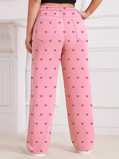 Jeans Women's Bottoms Printed Cool Wide Casual Jeans