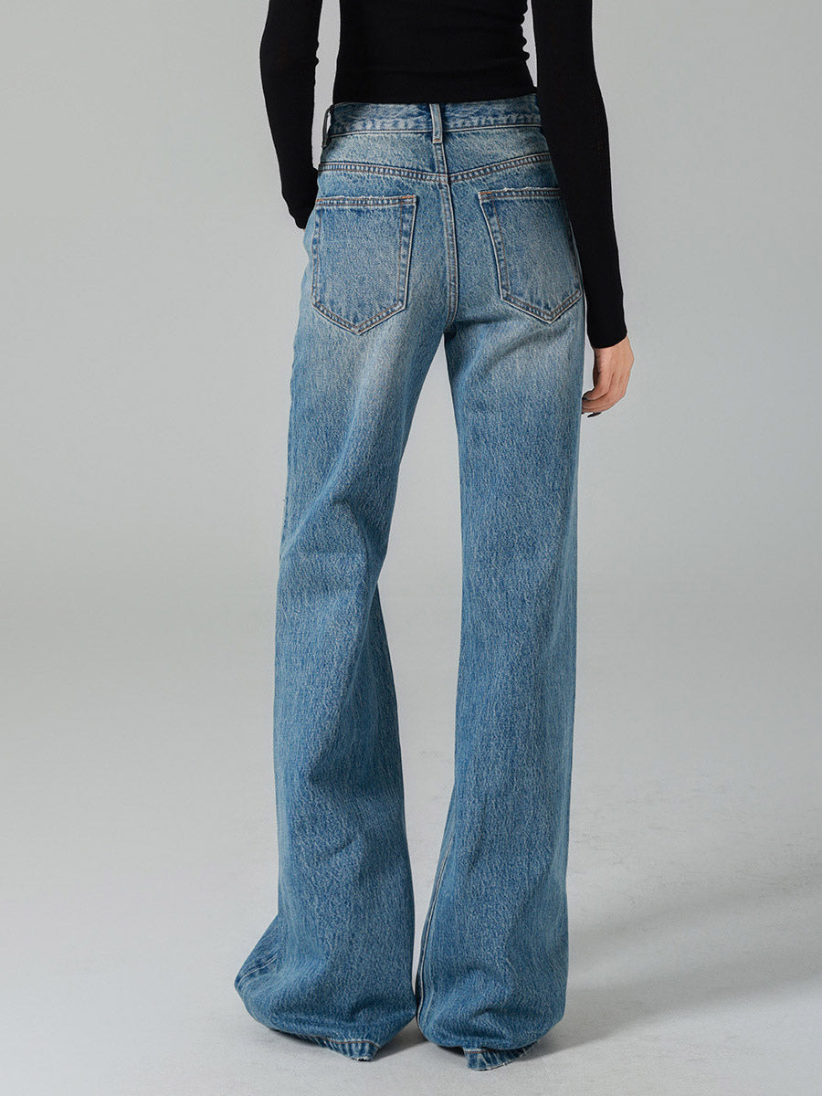 Jeans Women's Bottoms For Woman Casual Raised Waist Jeans