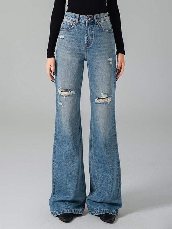 Jeans Women's Bottoms For Woman Casual Raised Waist Jeans