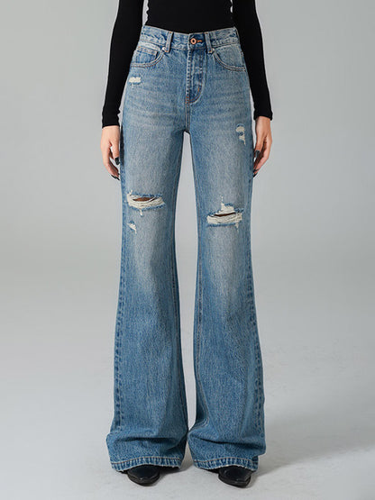 Jeans Women's Bottoms For Woman Casual Raised Waist Jeans