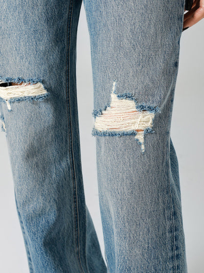 Jeans Women's Bottoms For Woman Casual Raised Waist Jeans