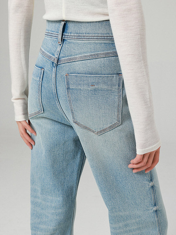 Jeans Bottoms Modern For Women Casual Raised Waist Denim Street Wear Jeans