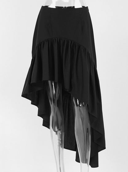 Skirts Black Irregular Short Women's Bottoms