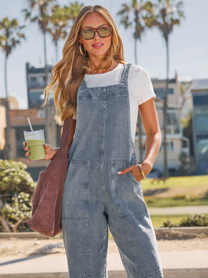 Light Sky Blue Sleeveless Wide Summer Playsuit