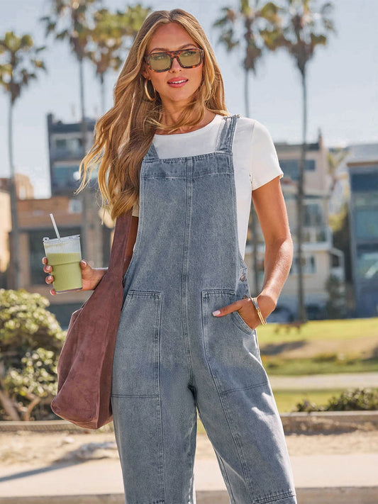 Light Sky Blue Sleeveless Wide Summer Playsuit
