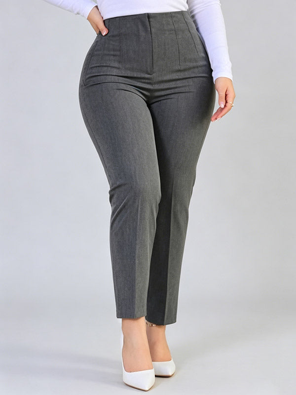 Pants Khaki Raised Waist Trousers