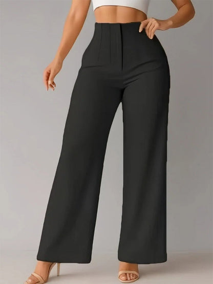 Pants Khaki Raised Waist Trousers