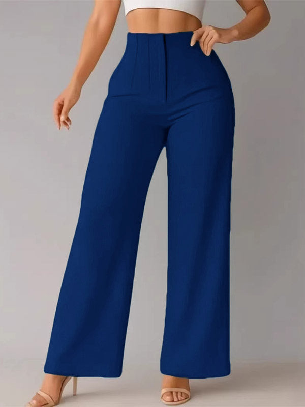 Pants Khaki Raised Waist Trousers