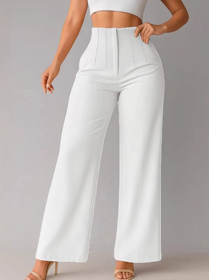 Pants Khaki Raised Waist Trousers