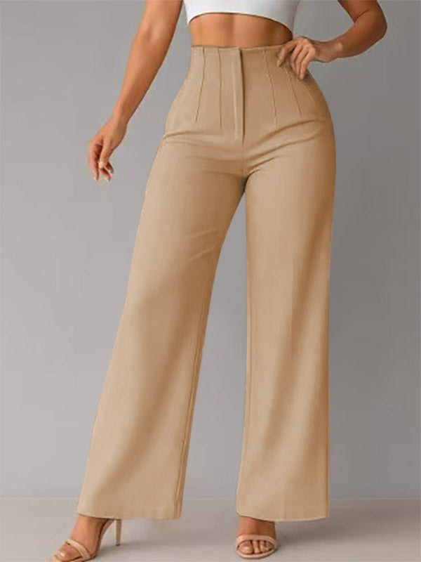Pants Khaki Raised Waist Trousers