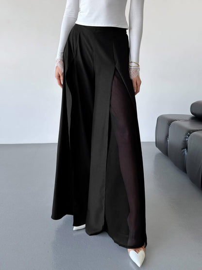 Pants Black Raised Waist Trousers