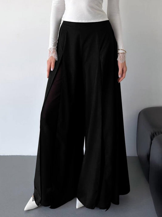 Pants Black Raised Waist Trousers