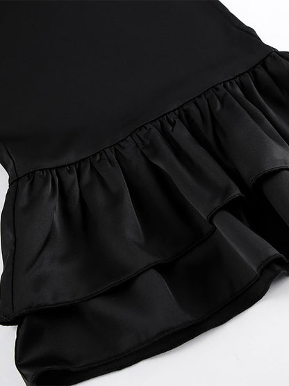Pants Black Raised Waist Trousers