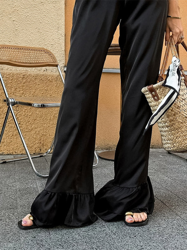 Pants Black Raised Waist Trousers