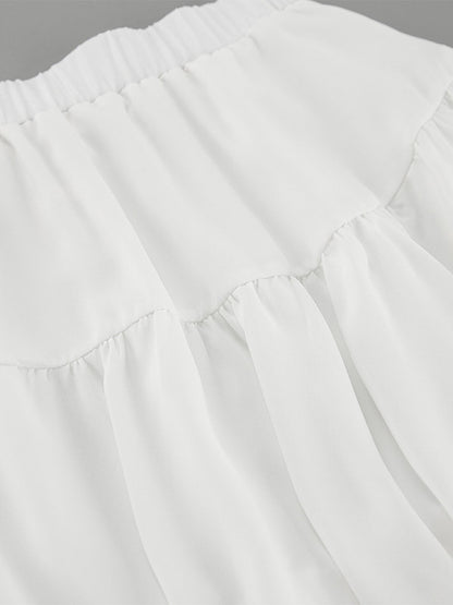 Skirts White Chiffon Elegant Mini Women's Bottoms
