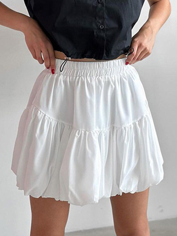 Skirts White Chiffon Elegant Mini Women's Bottoms