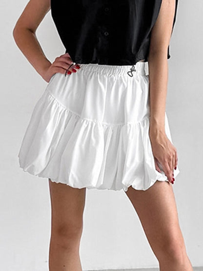Skirts White Chiffon Elegant Mini Women's Bottoms
