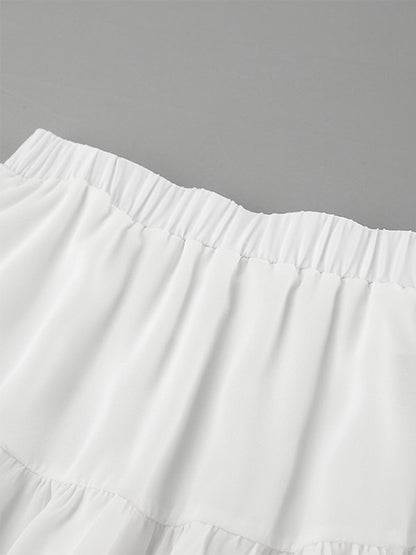 Skirts White Chiffon Elegant Mini Women's Bottoms