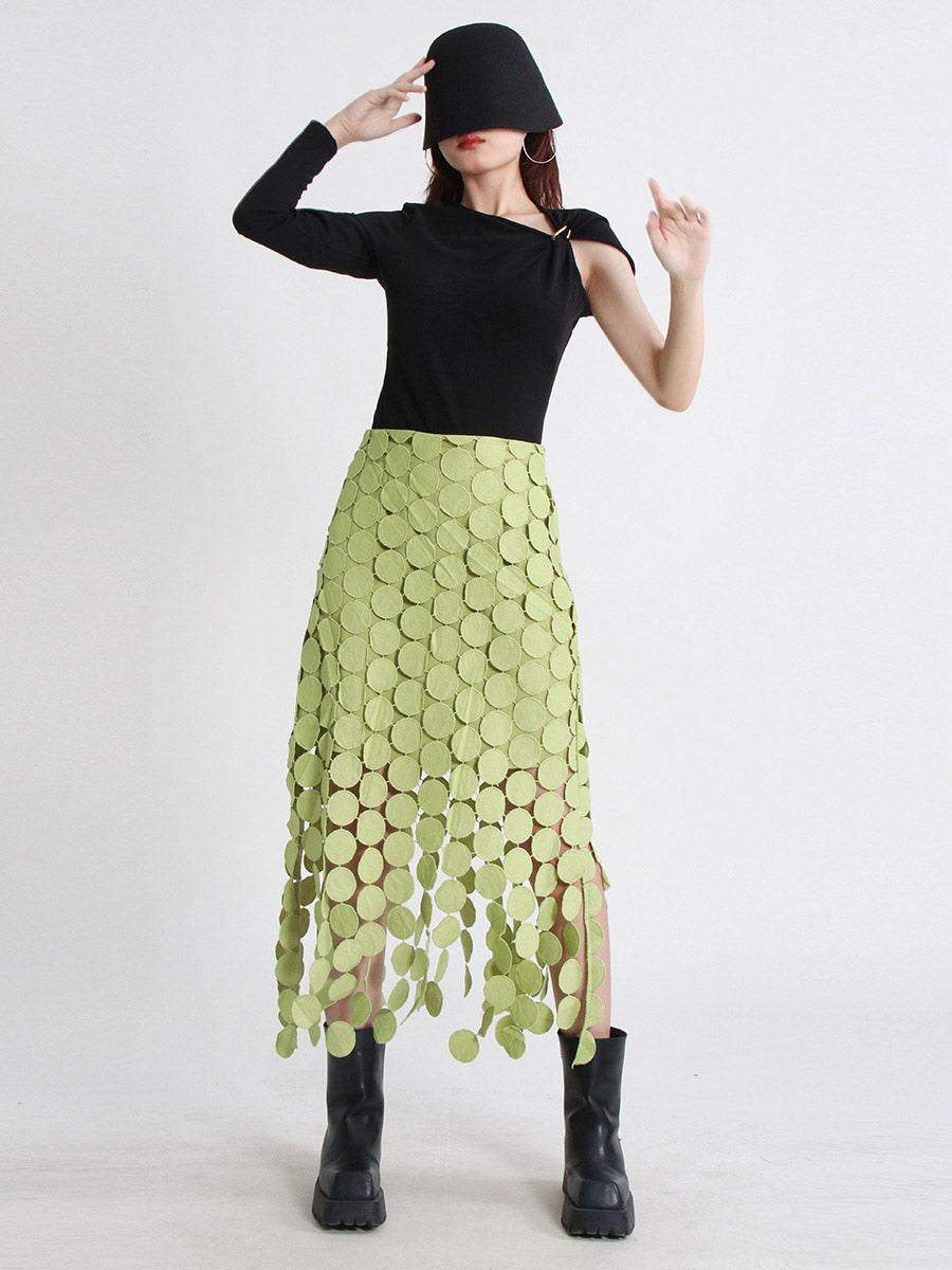 Skirts Black Raised Waist Elegant Long Women's Bottoms