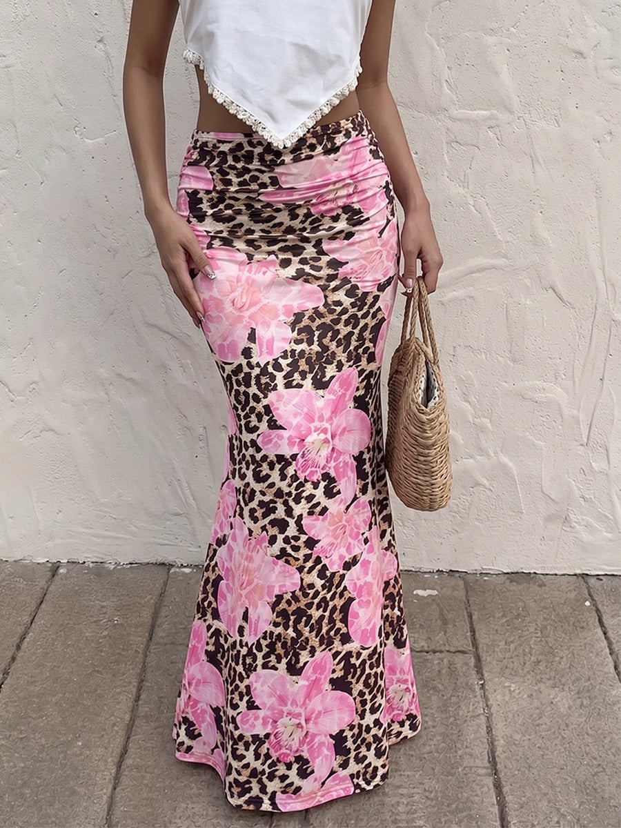 Skirts Brown Clothes Raised Waist Sexy Summer Long Women's Bottoms