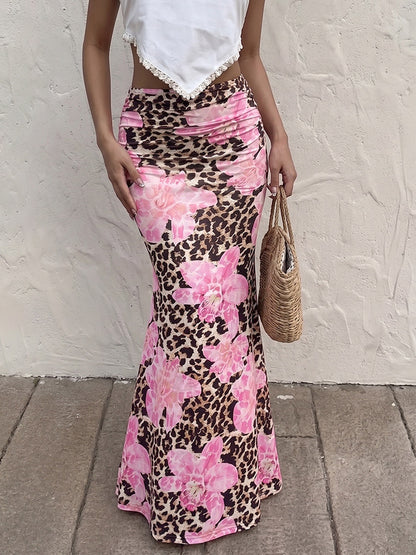 Skirts Brown Clothes Raised Waist Sexy Summer Long Women's Bottoms