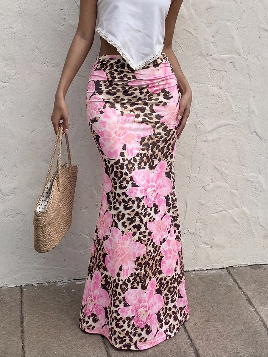 Skirts Brown Clothes Raised Waist Sexy Summer Long Women's Bottoms