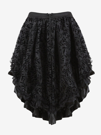 Skirts Black Tulle Raised Waist Sexy Irregular Mini Women's Bottoms