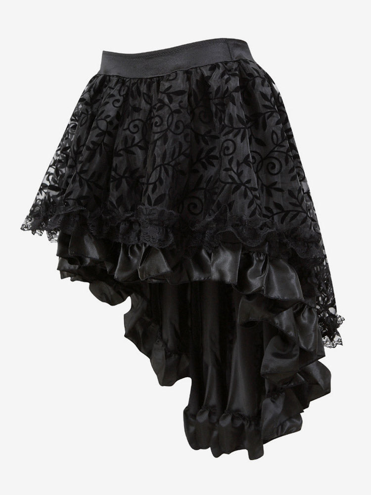 Skirts Black Tulle Raised Waist Sexy Irregular Mini Women's Bottoms