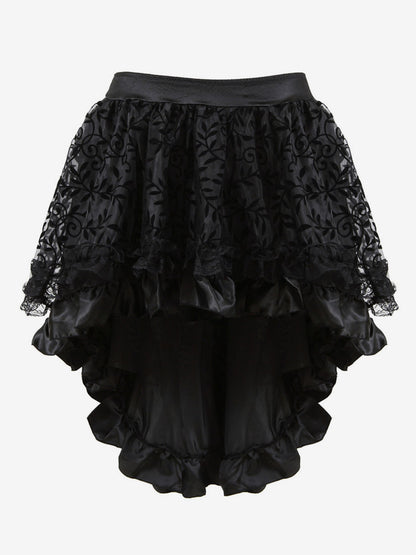 Skirts Black Tulle Raised Waist Sexy Irregular Mini Women's Bottoms