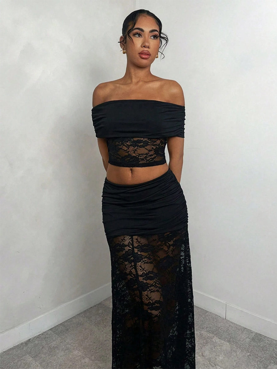 Skirts Black Sheer Nylon Sexy Fall Long Women's Bottoms