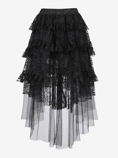 Skirts Black Sexy Irregular Floral Print Fall Knee Length Women's Bottoms