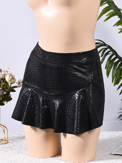Skirts Burgundy Slim Fit Raised Waist Sexy Mini Women's Bottoms