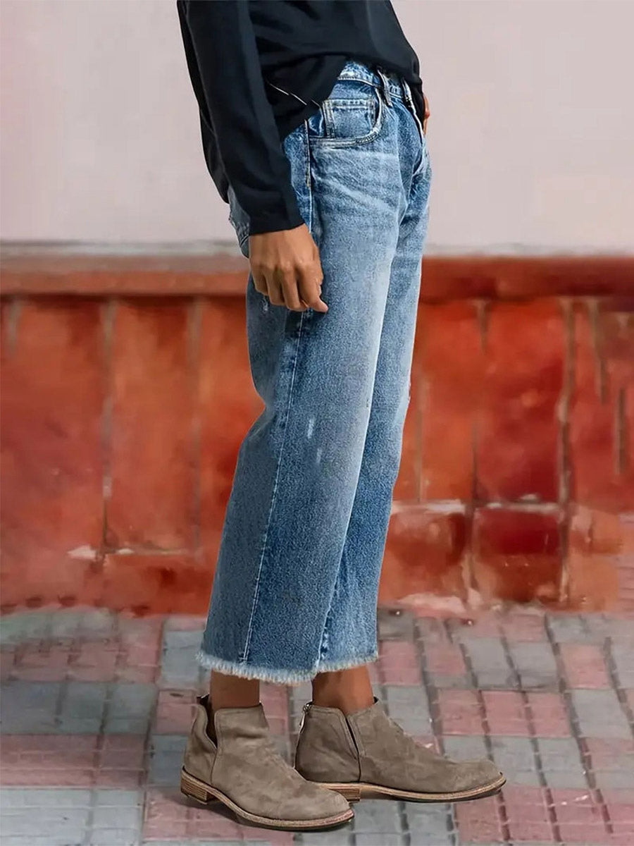 Jeans Women's Straight Charming Denim Casual Bottoms Jeans
