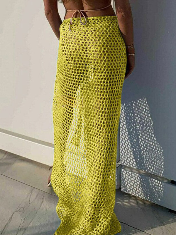 Skirts White Sexy Fishnet Summer Long Women's Bottoms