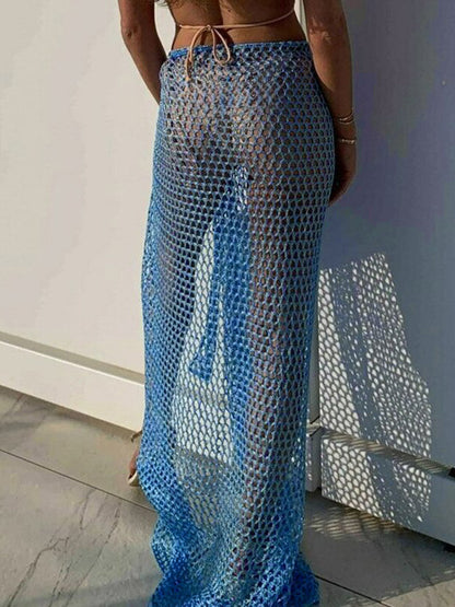 Skirts White Sexy Fishnet Summer Long Women's Bottoms