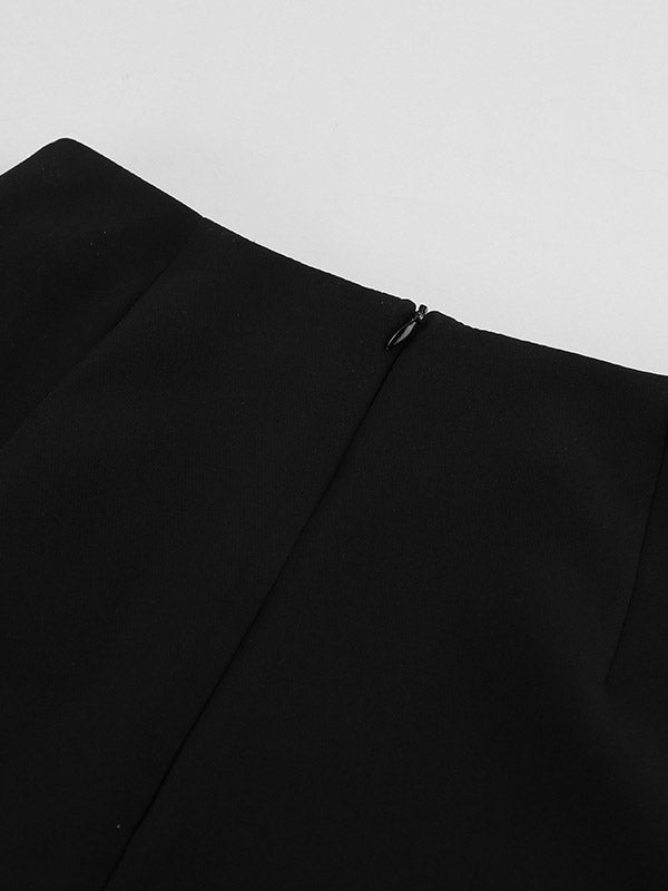 Women Peplum Waist Blazer Mini Skirt 2 Piece Set Double Breasted Suit Dress Outfit