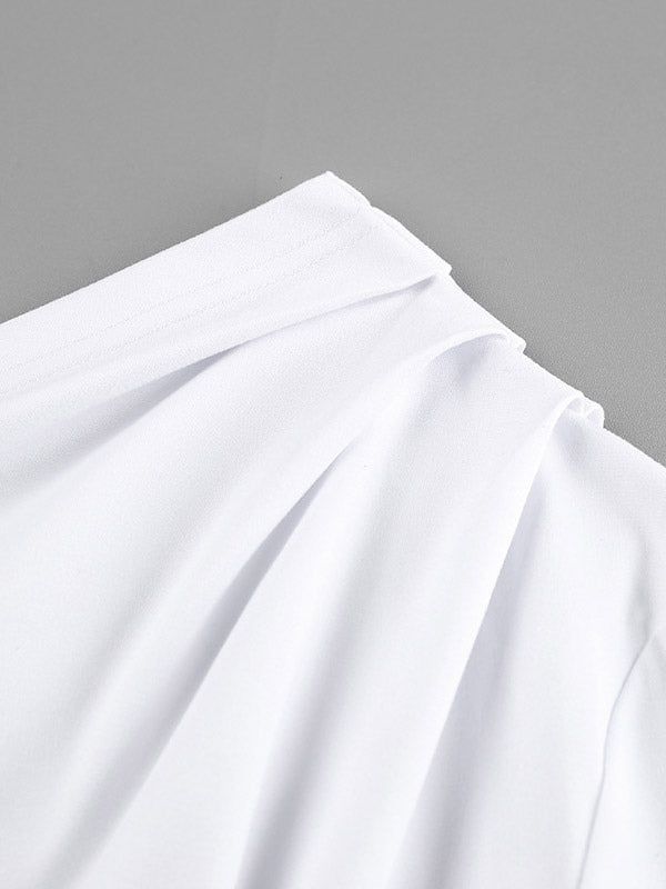 T-Shirt Asymmetrical One Shoulder Ruched Half Sleeve Top