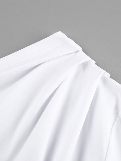 T-Shirt Asymmetrical One Shoulder Ruched Half Sleeve Top