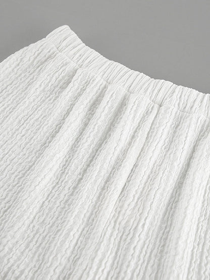 Two Piece Sets White Daily Casual V-Neck Sleeveless Elegant Pant Set
